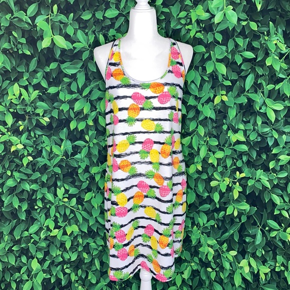 RACERBACK TANK LOUNGE DRESS W/ PINEAPPLE PATTERN · SIZE S/M - Picture 5 of 5